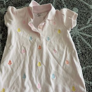 Little Me Light Pink Dress with Colorful Anchor Accents